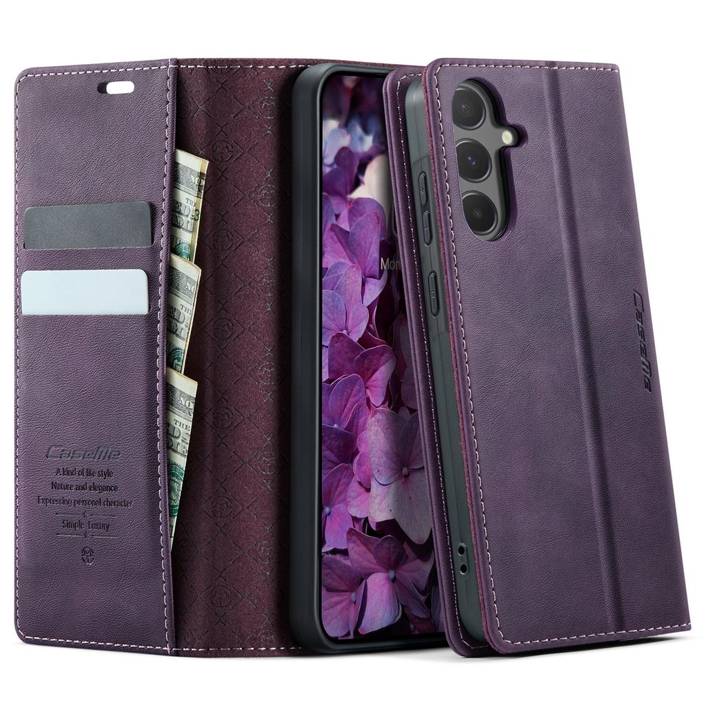 For Samsung Galaxy A55 5G Case CASEME 033 Series RFID Blocking Wallet Stand Calf Texture Leather Phone Cover