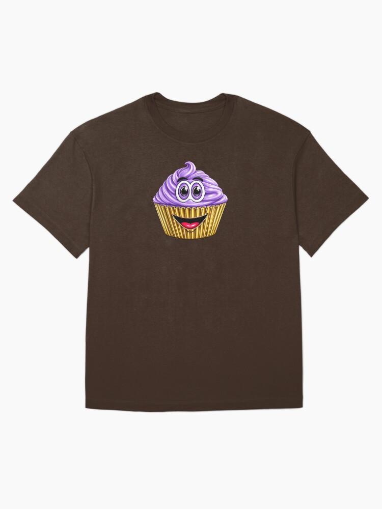 Cupcake & Friends Purple Cupcake Cartoon Oversized Unisex T-Shirt