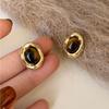 Trendy Tigers Eye Stone Metal Earrings For Women Lightweight Hypoallergenically Jewelry Ear Accessories Gift
