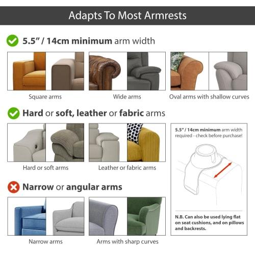 HIT PRODUCTS CouchCoaster Chair, Sofa, Spill-Free Cup Holder - Holds Drinks, Glasses, Cups, Armrest, Table (Gray)