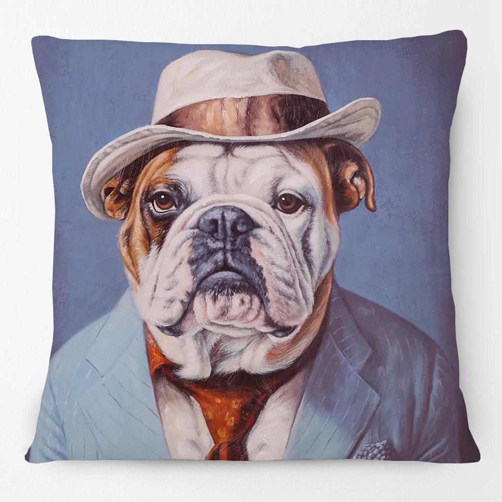 Victorian Bulldog Dachshund Dog Cushion Cover Vintage Highland Cow Stag Elephant Horse Camel Donkey Poster Pillow Case
