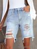 European & American Denim Mid-Length Ripped Summer Shorts