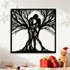 1pc Metal Wall Art Tree Couple Romantic Gift Rust Resistant Sculpture Home Decor Valentine Anniversary