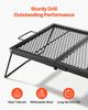 Heavy Duty Folding Campfire Grill, 61cm Portable Camping Grill Grate, Sturdy Steel Mesh, Compact Equipment Over Fire Pit, w/ Legs and Handle, Grilling