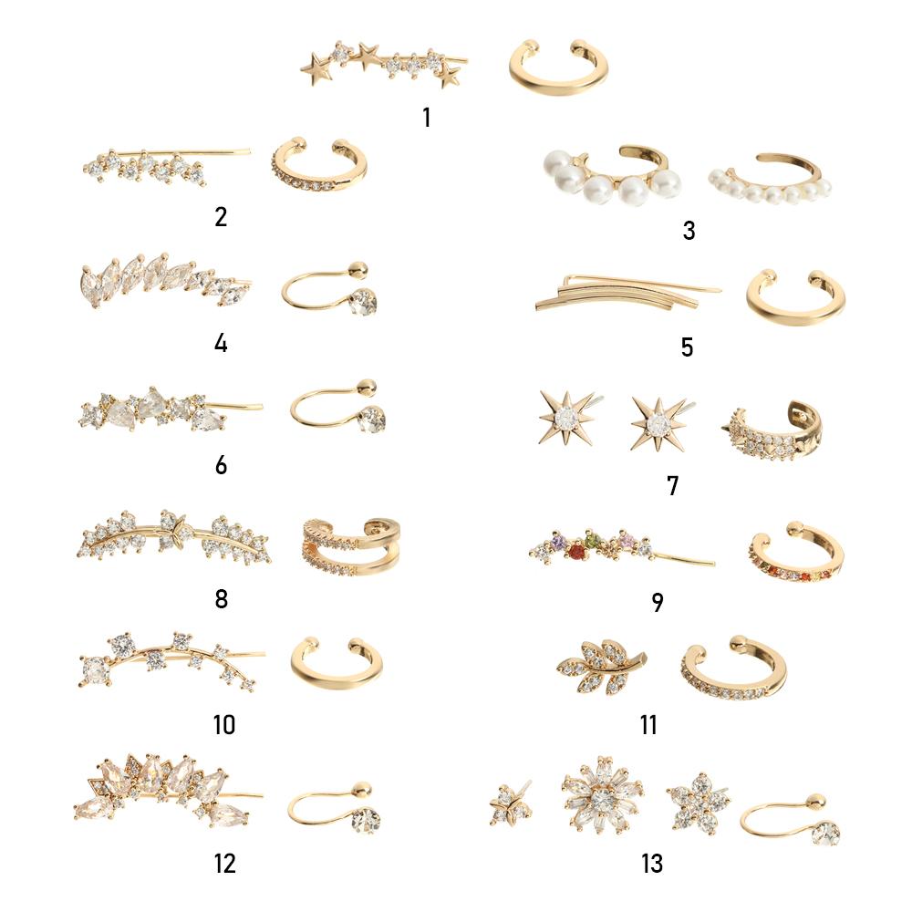 

Модные стразы из сплава без пирсинга, манжеты для ушей, серьги-гвоздики, клипсы для ушей, искусственный хрящ