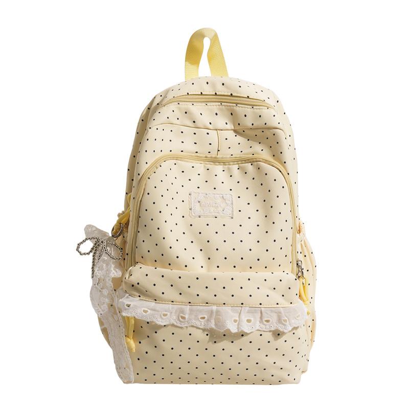 College-Stil Wellenpunkt Student Schulrucksack Damen Spitze Rucksack