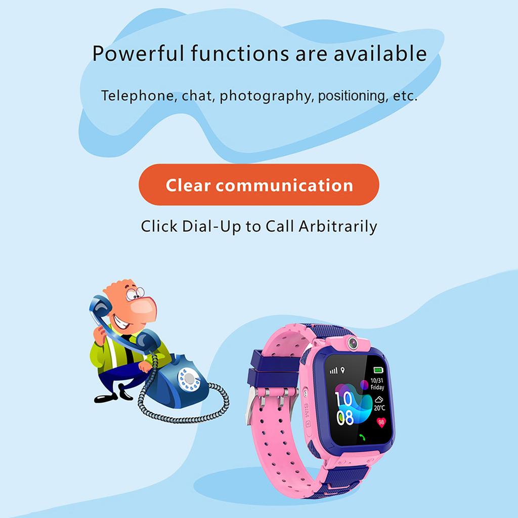 1,44'' Smartwatch für Kinder LBS-Tracker SOS-Anruf 2-Wege-Anruf Sprach-Chat Sicherheitszoneneinstellung IP67 Wasserdicht Kinder-Telefonuhr Smartwatch Telefon