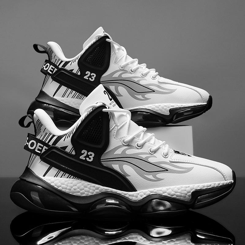 Autumn New Large Size Leather Dad Shoes Men's Shoes Thick Sole Shock Absorption Sports Outdoor Comfortable Casual Shoes Men's Jinjiang Shoes