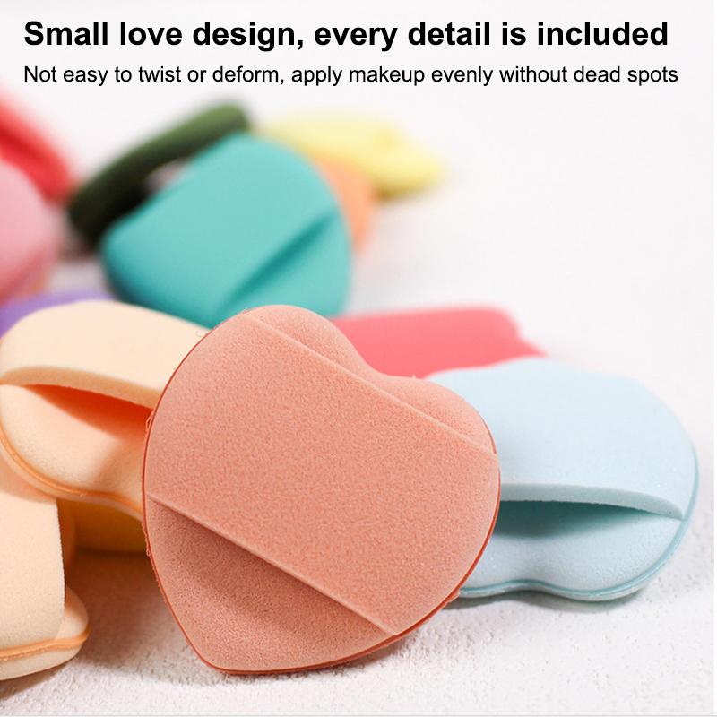 20 Pcs Mini Heart Shape Cushions Air Cushion Powder Puff Latex Free Mixed Sponge And Cosmetic Puff Is Used For Liquid Foundation