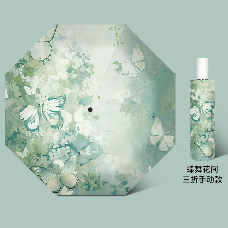 

Автоматический зонт защита от УФ лучей солнцезащитный зонт зонтик складной зонт маленький свежий виниловый зонт от погоды и дождя