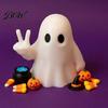 Durable Ghost Figurine for Shelf Halloween with Peace Sign, Spooky White Whimsical Statue Statue, Cute Tabletop Ornament Shelf, Party Gift Ornaments