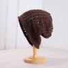 Women S Breathable Hollow Knitted Slouch Hat Solid Color Autumn Flattering Casual Fit