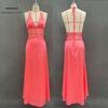 2025 Summer Elegant Deep V Silk Satin Halter Waist-Cinching Long Dress