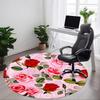 1 Stück Rundteppich mit Rosenmuster für das Büro, rutschfest, weich und langlebig, Büroteppich für die Innendekoration, perfekt für das Büro, schöne Dekoration yy26032308