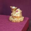Brass Ornament Hollow Three-Legged Golden Toad Tea Pet - Treasure Living Room Wealth-Attracting Smal