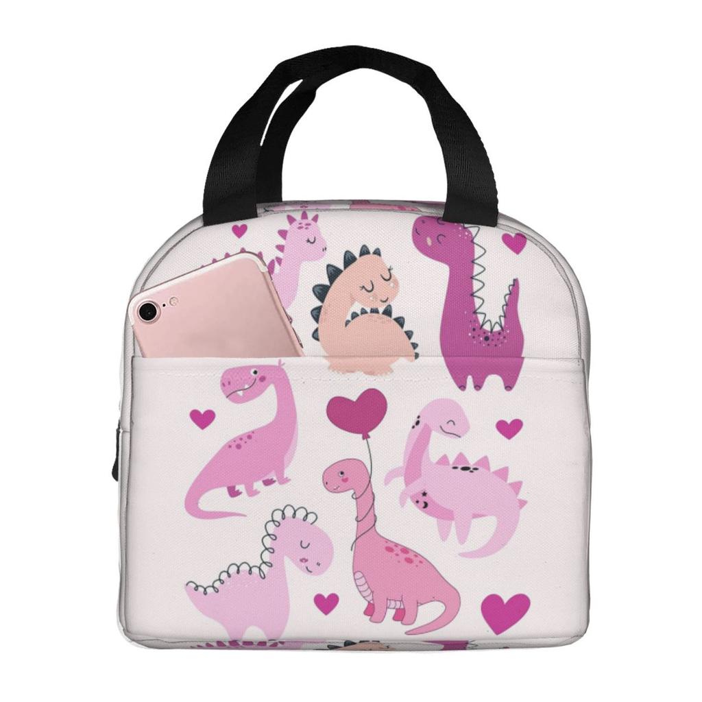 Cartoon Cute Dinosaur Pattern Insulated Lunch Bag for Women Office Cooler Thermal Food Box Tote Portable Lunch Boxes Container