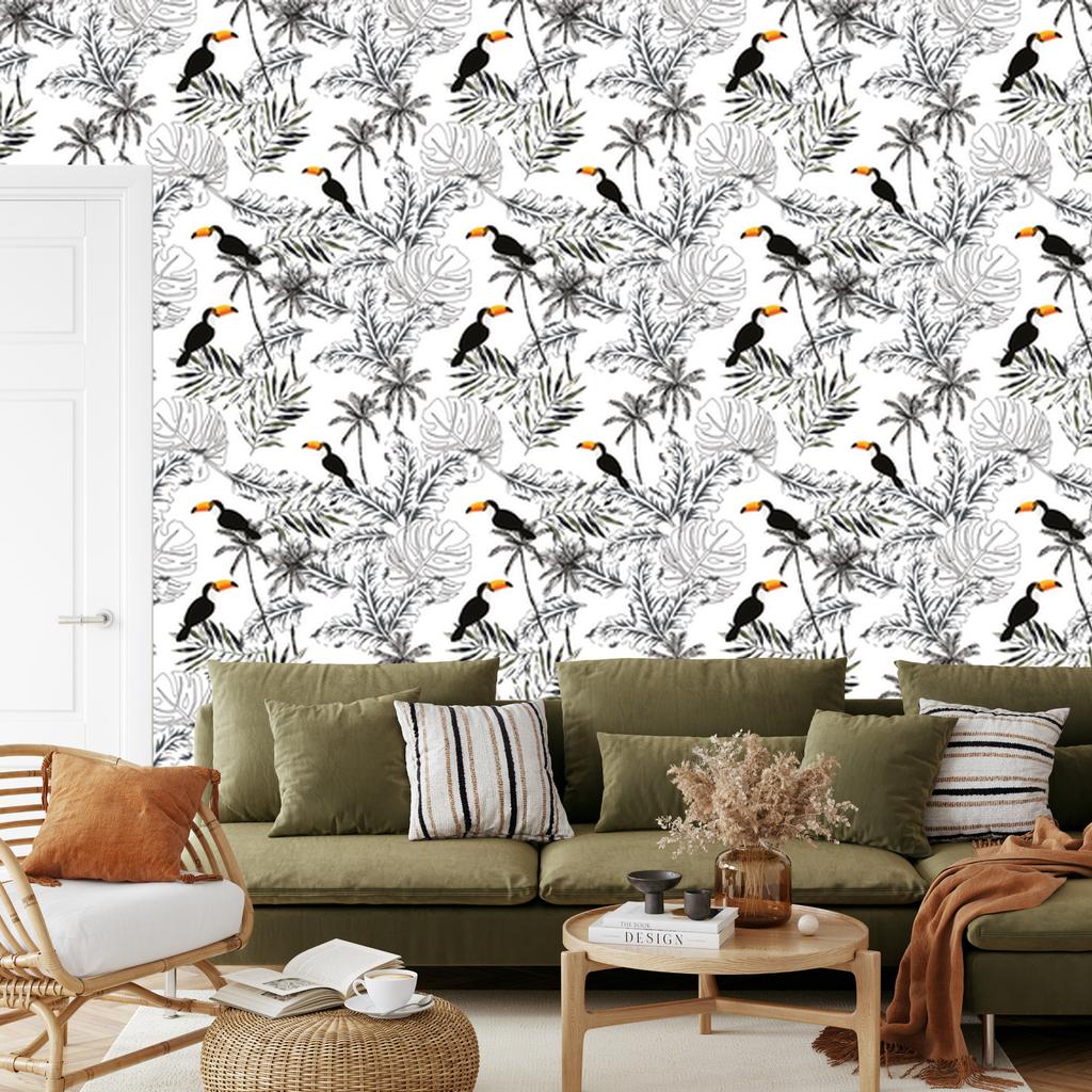 Toucans wallpaper for living room and bedroom 50x1000