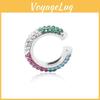 Colorful Rhinestone Ear Clips Modern Metal Ear Cuffs For Women