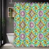 1 Stück Böhmischer Bunter Geometrischer Duschvorhang, Inklusive 12 Haken, Strapazierfähiges Polyester, für Badezimmer- & Heimdekoration