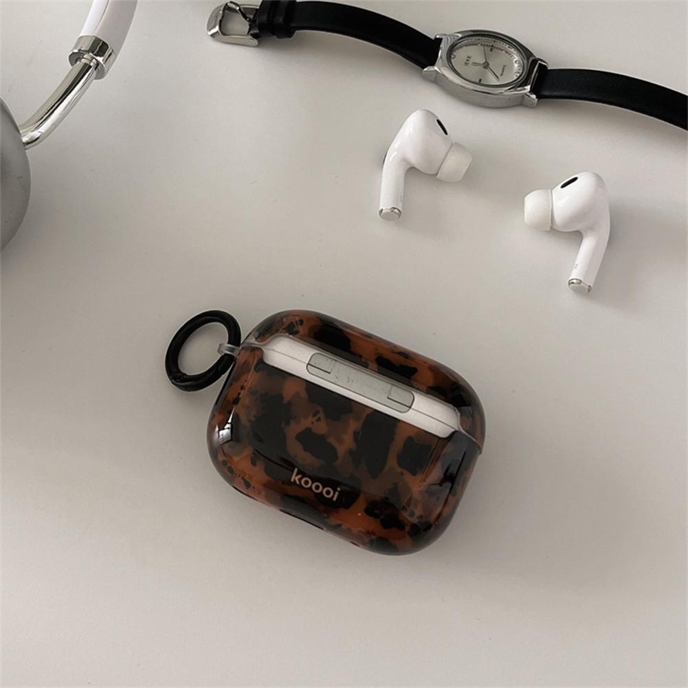 Stylish Dark Color Tortoiseshell Amber Glossy Cover Case For AirPods 1 2 3 4 Pro AirPods Pro 2 Shockproof Protective Case