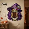 Unique Halloween Ornaments Witch Mirror Wall Sticker Self Adhesive Wooden Decal for Hanging Ornament Wall Spooky Interactive Decor Party Haunted
