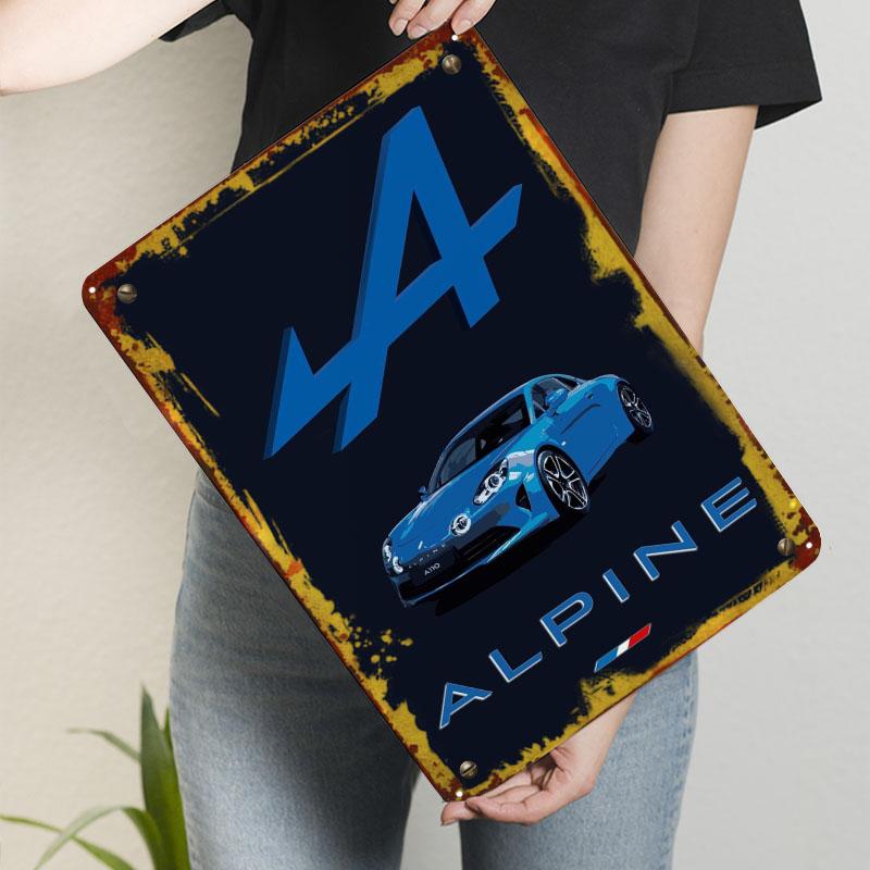 

Alpine A110 PosterAlpine A110 Poster Tinplate Signs Car Poster Wall Art Mural Custom Metal Sign for Wall Art Decoration Bar Home 30x40cm(11.8x15.7inch)