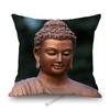 Worship Buddha Sakymuni Lotus Flower Buddism Oil Painting Southeast Asia Buddhists Decoration Pillow Case Linen Cushion Cover