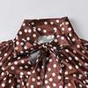 French Elegant Polka Dot Hollow Long Sleeve Women's Retro Style Casual Top