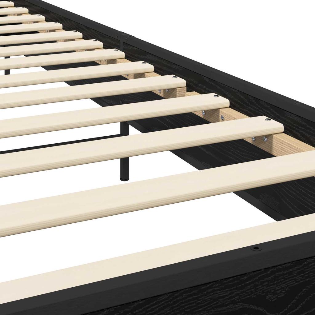 Bed Frame Black Oak 80 x 200 cm Particleboard