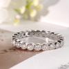 2mm Round Cut Full Moissanite Row Ring for Women   CopperSparkling Stackable Rings Engagement Wedding Bands Jewelry