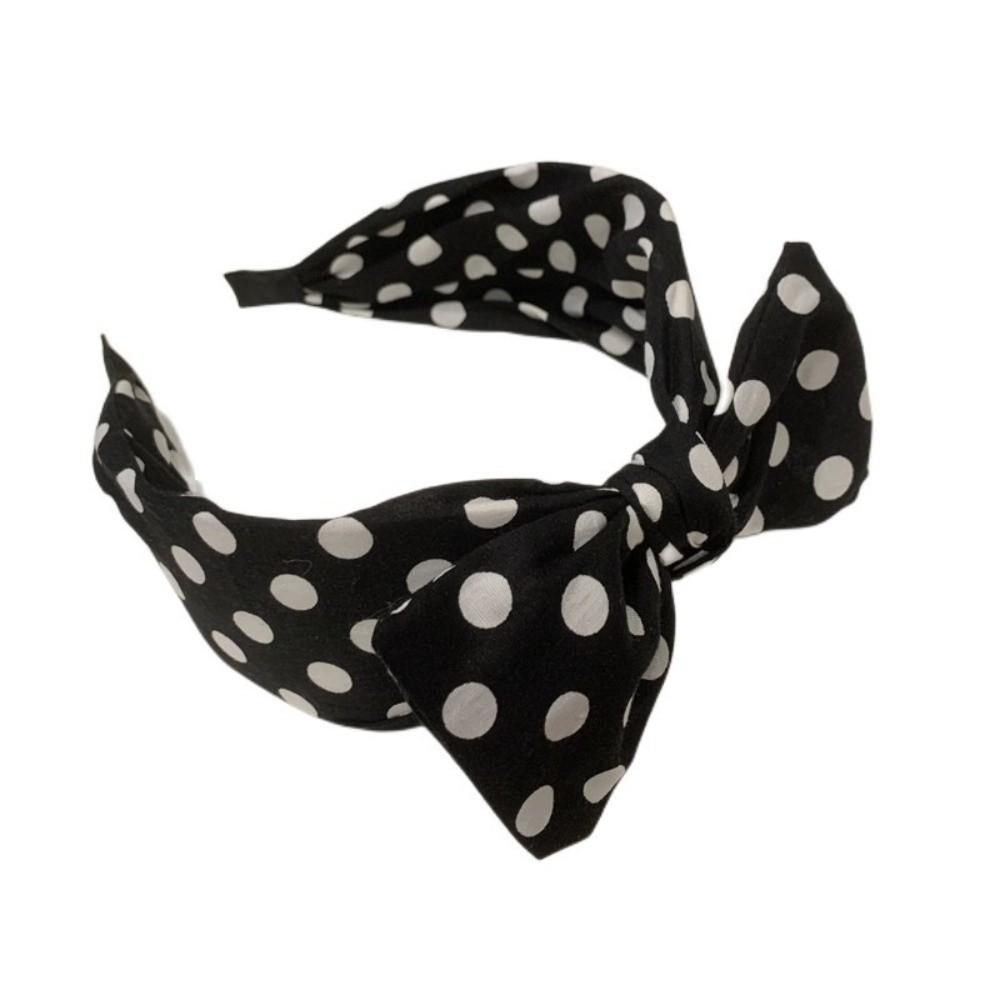 Dot Point Bowknot Hairband Wide Hair Hoop Trend Headband  Women's
