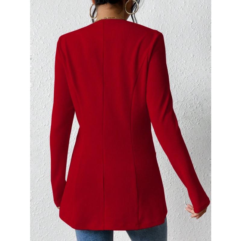 DAFIFY Women's Fashion Casual Solid Color Print Autumn Winter Long Sleeve Jackets & Coats