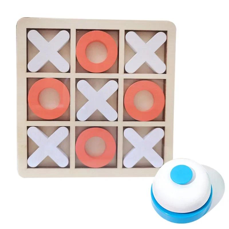 2pc Montessori Wooden Toy Mini Chess Play Game Jigsaw Board Games Early Educational Interaction Toys for Kids Party Battle Games