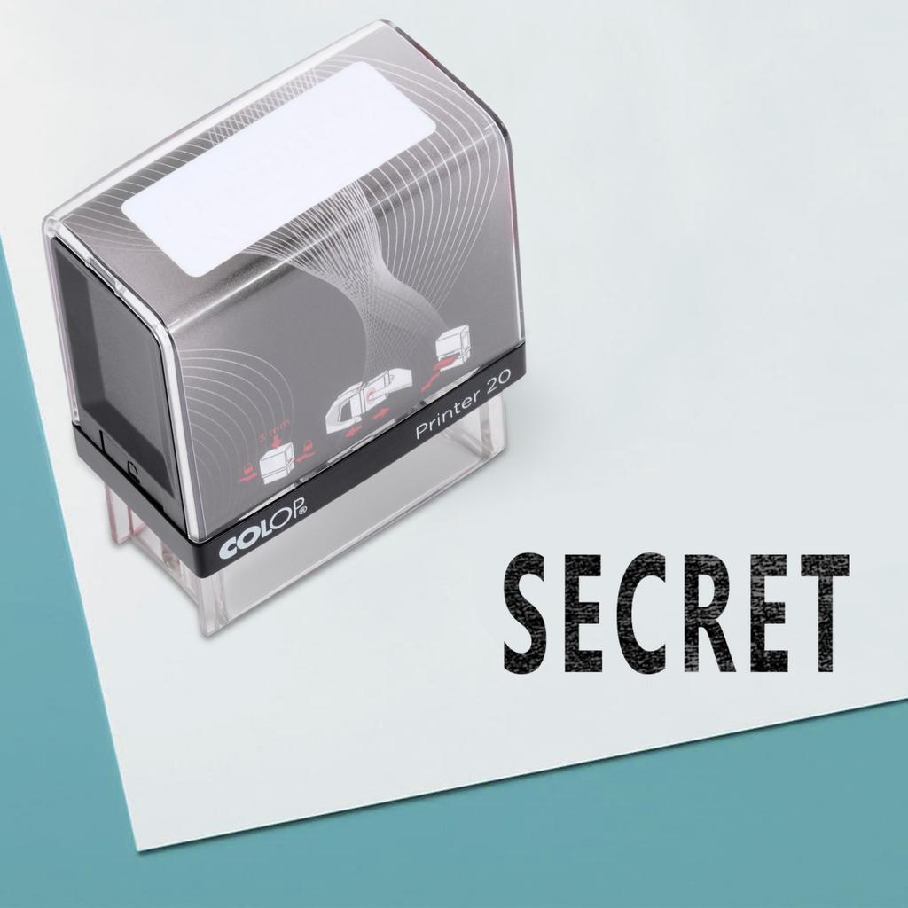 SECRET Self Inking Rubber Stamp Custom Colop Office Stationary P20 Mini Stamper