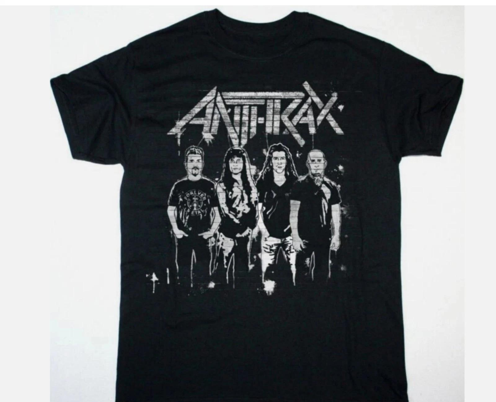 

Anthrax Band 100% Cotton T-shirt Mens Tees Top S-234XL Black Shirt Band Short Sleeve 4XL
