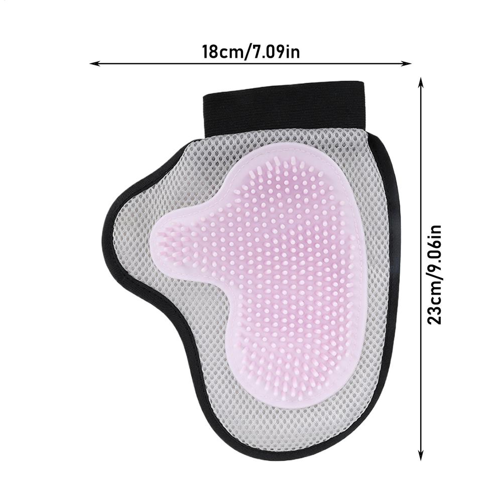 

Перчатки для груминга питомцев Варежка для мытья котят Моющаяся щетка для щенков Высокоплотный удалитель шерсти питомцев для купания Принадлежности для груминга розовый