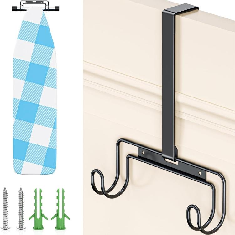 Bügeltischhalter Türhaken Edelstahl Über die Tür Hängender Haken für Hüte Handtücher Platzsparend Wandmontage Organizer