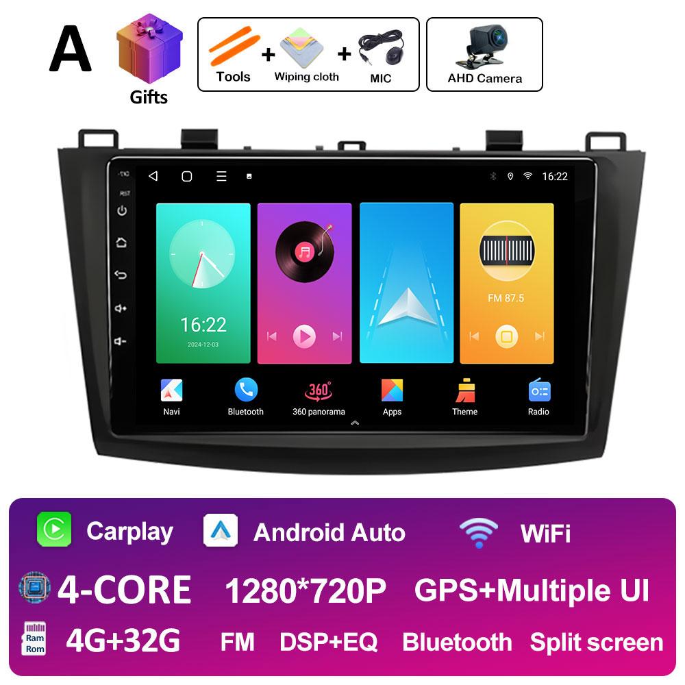 Player Multimedia Pentru Mazda 3 2009 2010 2011 2012 2013 Android Auto Ventilator de Răcire DSP Stereo Carplay Wireless Ecran QLED IPS WIFI