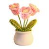 Gehäkelte Blume Dekoration Handgemachte Topfdekoration, Gestrickte Künstliche Sonnenblume Schreibtisch Dekorative Garn Dekoration, Geschenk für Frauen, Mama, Lehrer, Freundin,