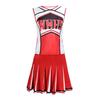 2 Pcs/Set Cheerleader Performance Outfit Sleeveless Top Skirt Set High School Glee Club Girl Cheerleading Costume Varsity Cheerleader Dress Uniform
