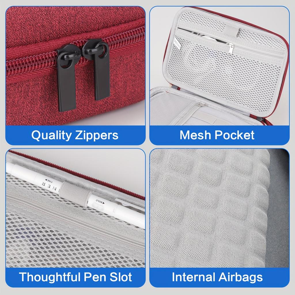 3-Layer Large Capacity EVA Hard Shell Storage Case Portable Travel Electronic Organizer with Mesh Pockets for Power Banks Phones