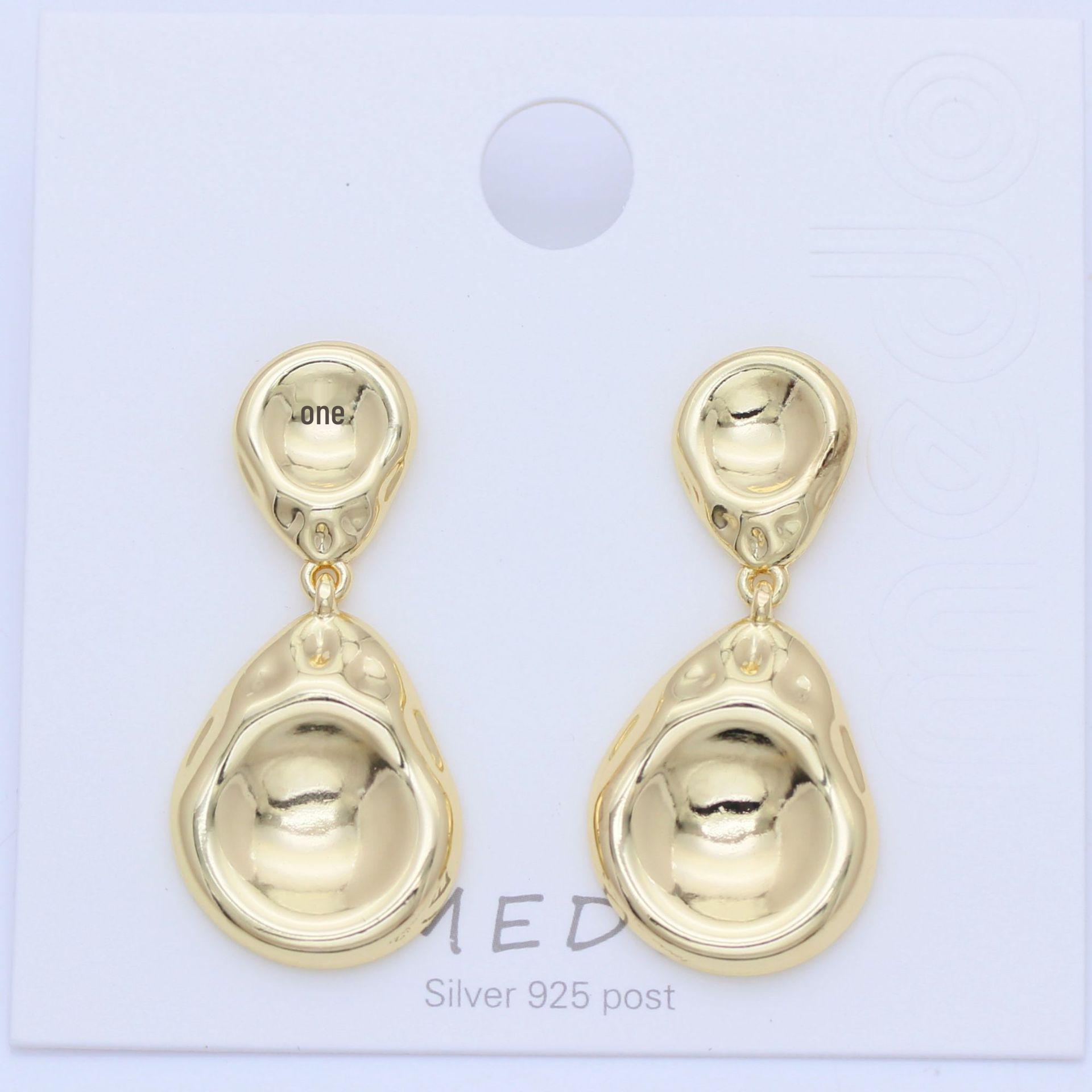 S925 Silver Needle Minimalist Geometric Dangle Earrings - Glossy, Fashionable, Luxurious, Real Gold Color Retention.