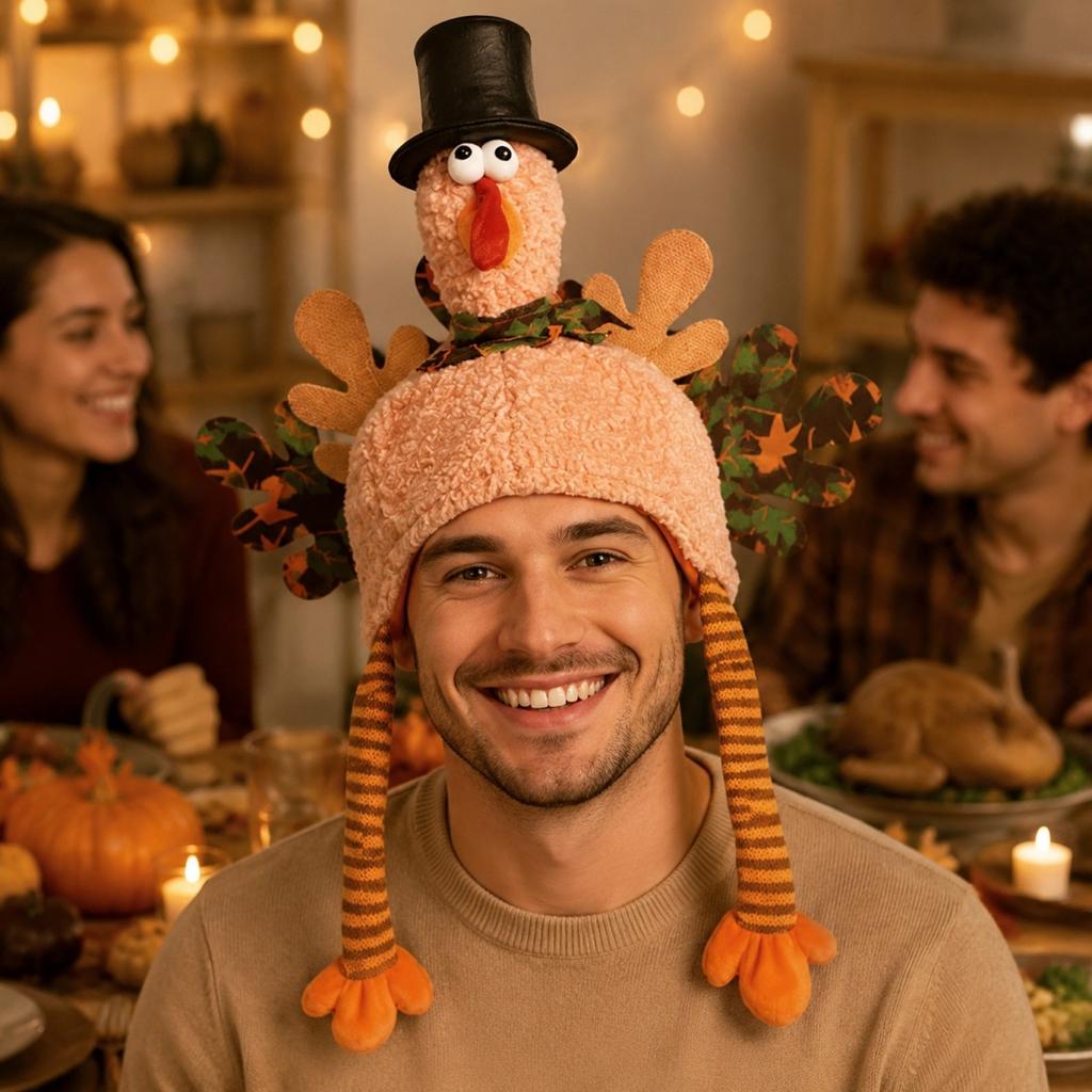 Thanksgiving Truthahn Plüsch Kostüm Hut für Männer und Frauen Lustige Feiertagsparty Neuheit