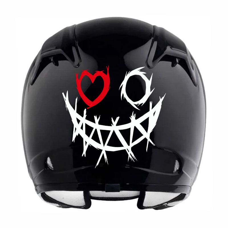 1 Stück Dämon Lachend Wasserdicht Vinyl Aufkleber, Cooles DIY Sticker für Motorradhelm, Frontverkleidung, Autofenster & Roller