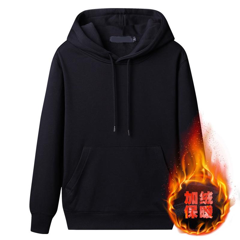 

Men s Fleece Sweater Crew Neck Autumn and Winter Fleece Thickened Korean Version Large Size Solid Color Simple Inner Bottoming Shirt Top M