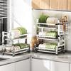 2026 Multi-functional Stainless Steel Dish Drying Rack for Countertop Storage of Bowls, Plates, and Chopsticks