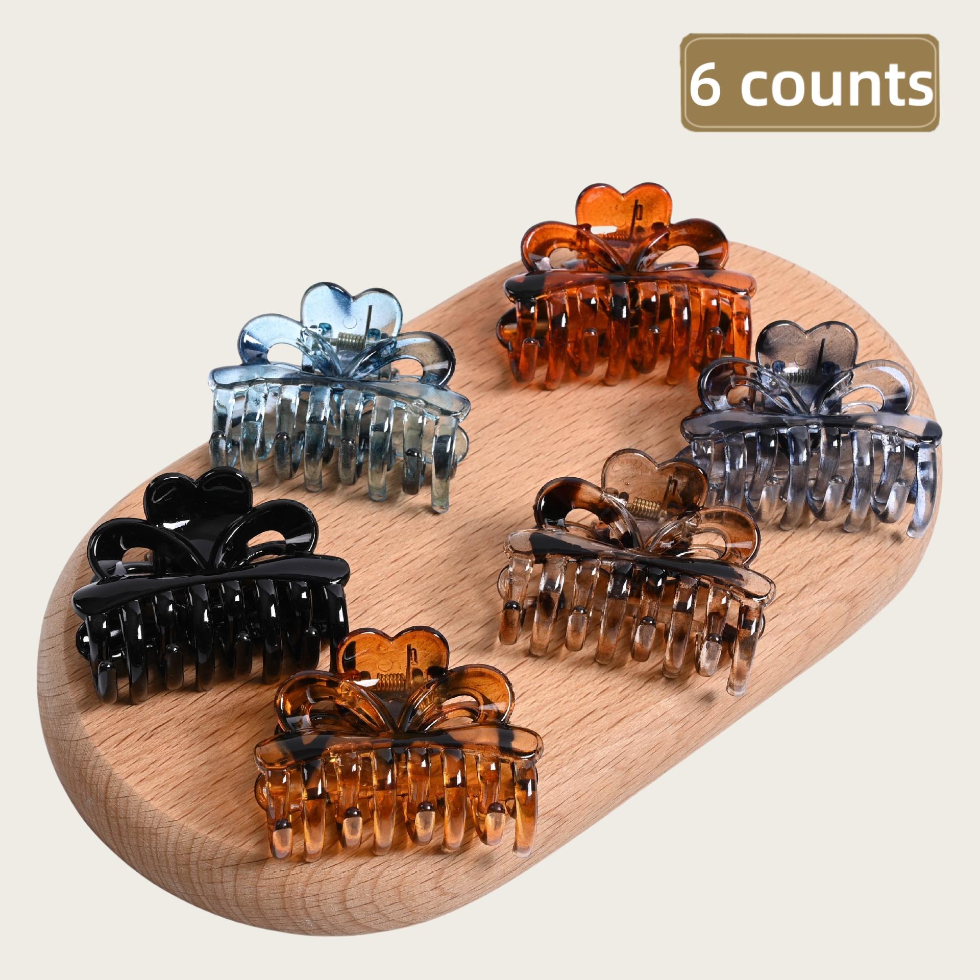 

Medium Heart Claw Clip New Personality Elegant Multi-Color Transparent Hair Claw Half Up Hairstyle Accessory for Women 6pcs Set