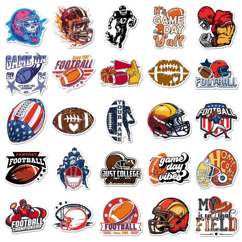50 American Football Stickers - Trendy Sports Series for Notebooks & Luggage