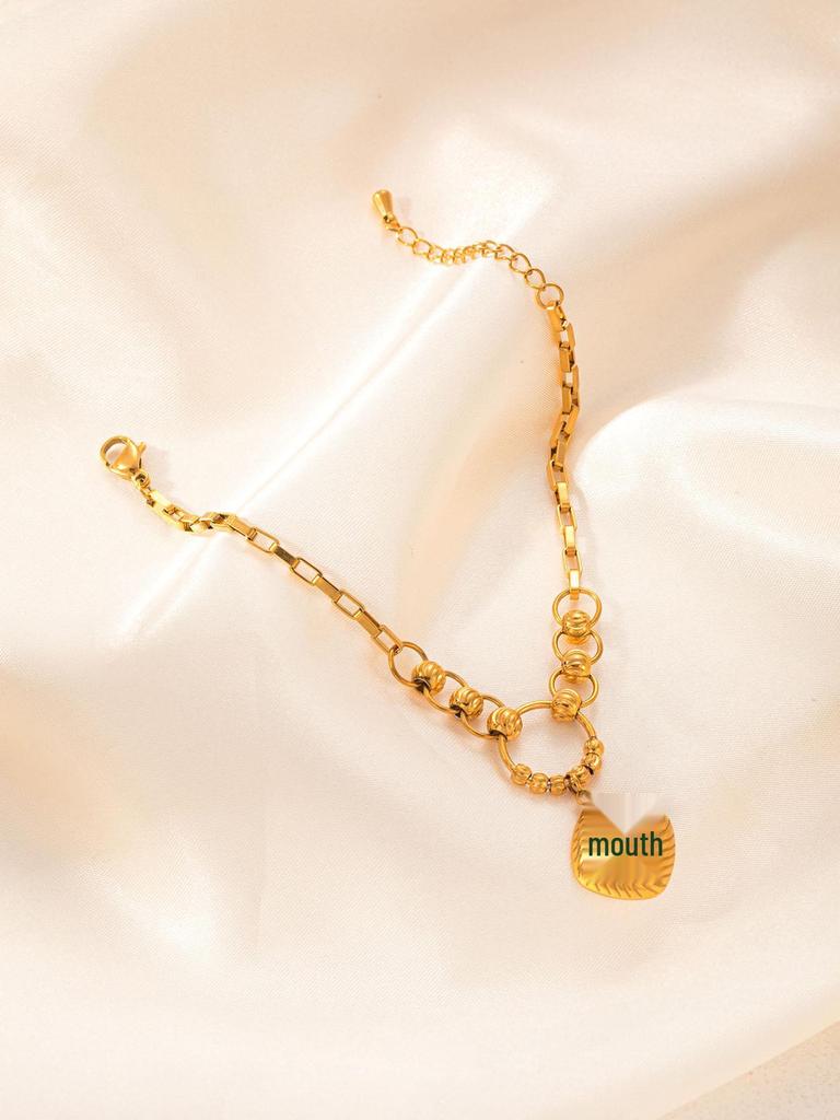 Stainless Steel Women's Jewelry Set: Non-Fading Necklace, Earrings, and Ring - Trendy Fashion Accessories