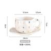 Cană din ceramică neregulată, ciupită manual în stil coreean de 300 ml, cu flori pictate manual, cu inimă de flori, ceașcă de cafea pentru mic dejun, lapte, ceai de după-amiază, cadou